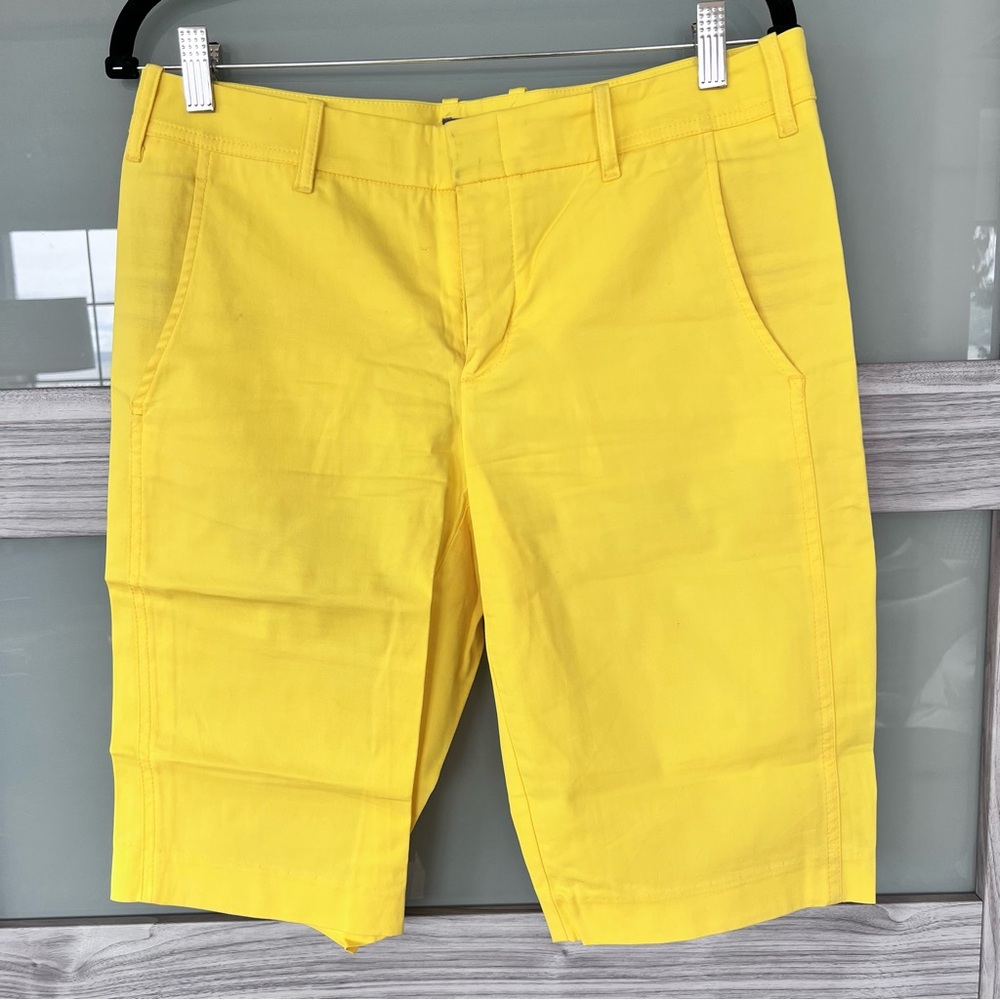 Vince Yellow Flat Front Shorts